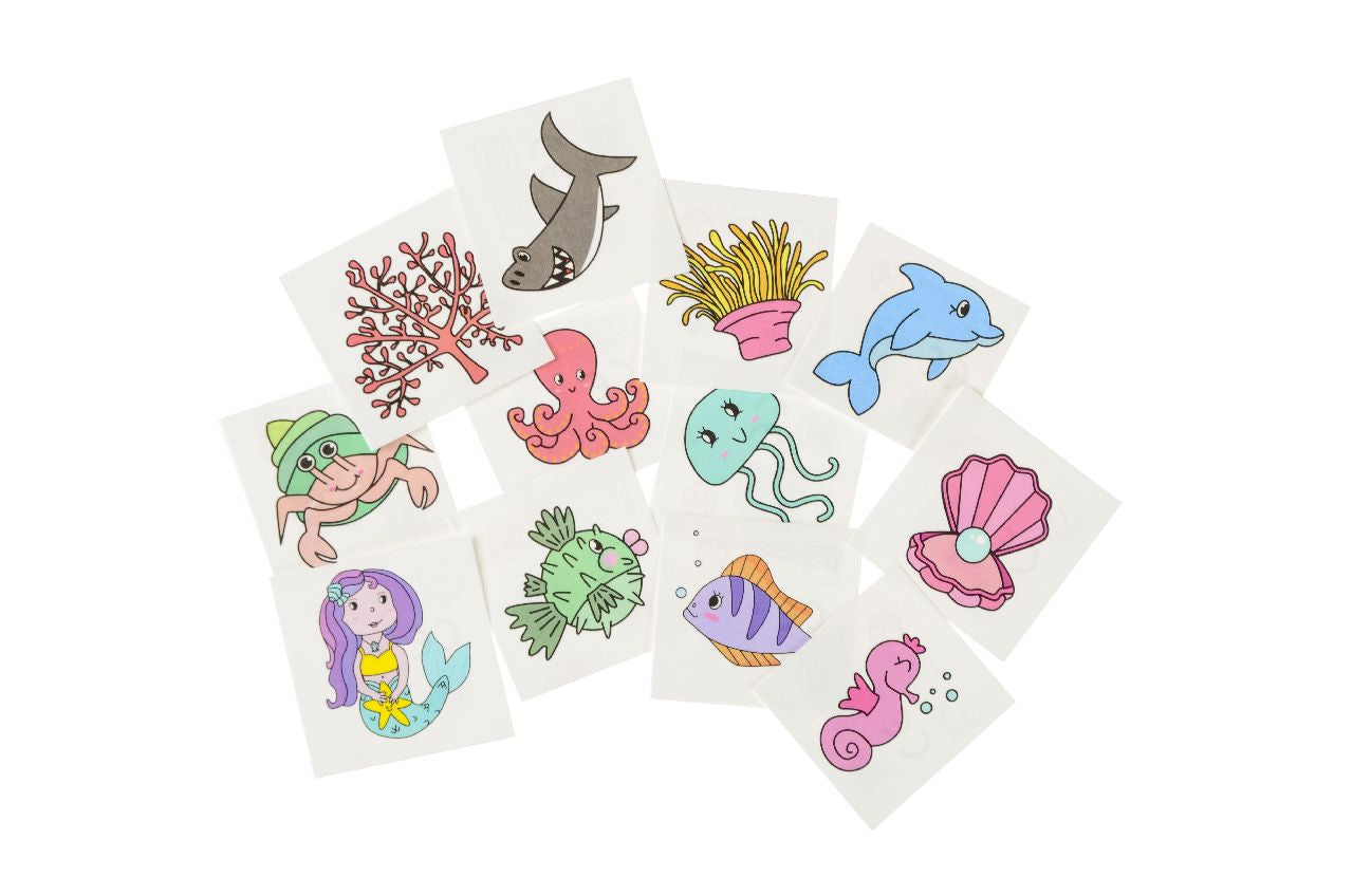 12 Pieces Sea Animal Tattoos