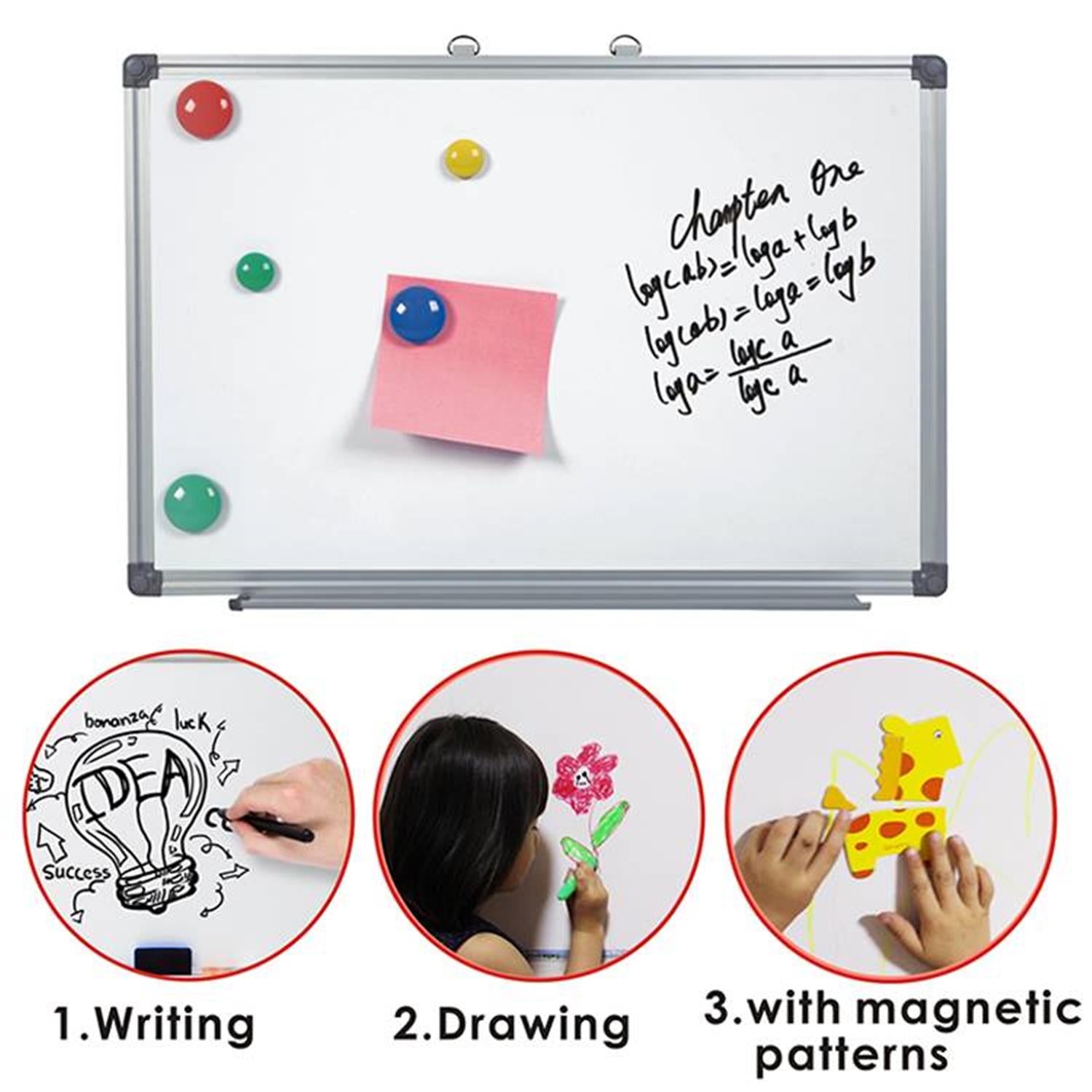 Aluminum Frame Magnetic Horizontal Vertical Whiteboard 120 x 150cm