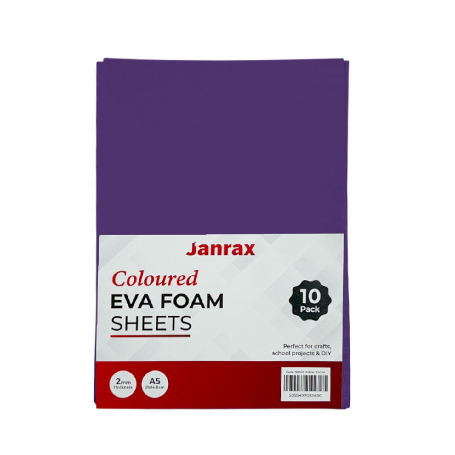 Pack of 10 A5 Purple Coloured EVA Foam Sheets