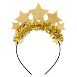 Modern Christmas Gold Foil Star Headbands 