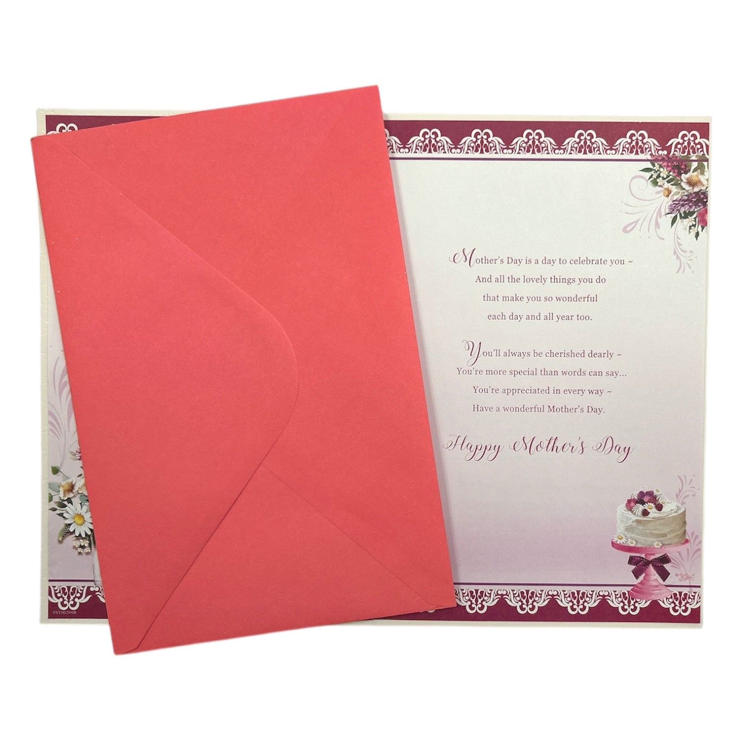 Gran Cake And Flowers Design Mother's Day Card with keepsakes
