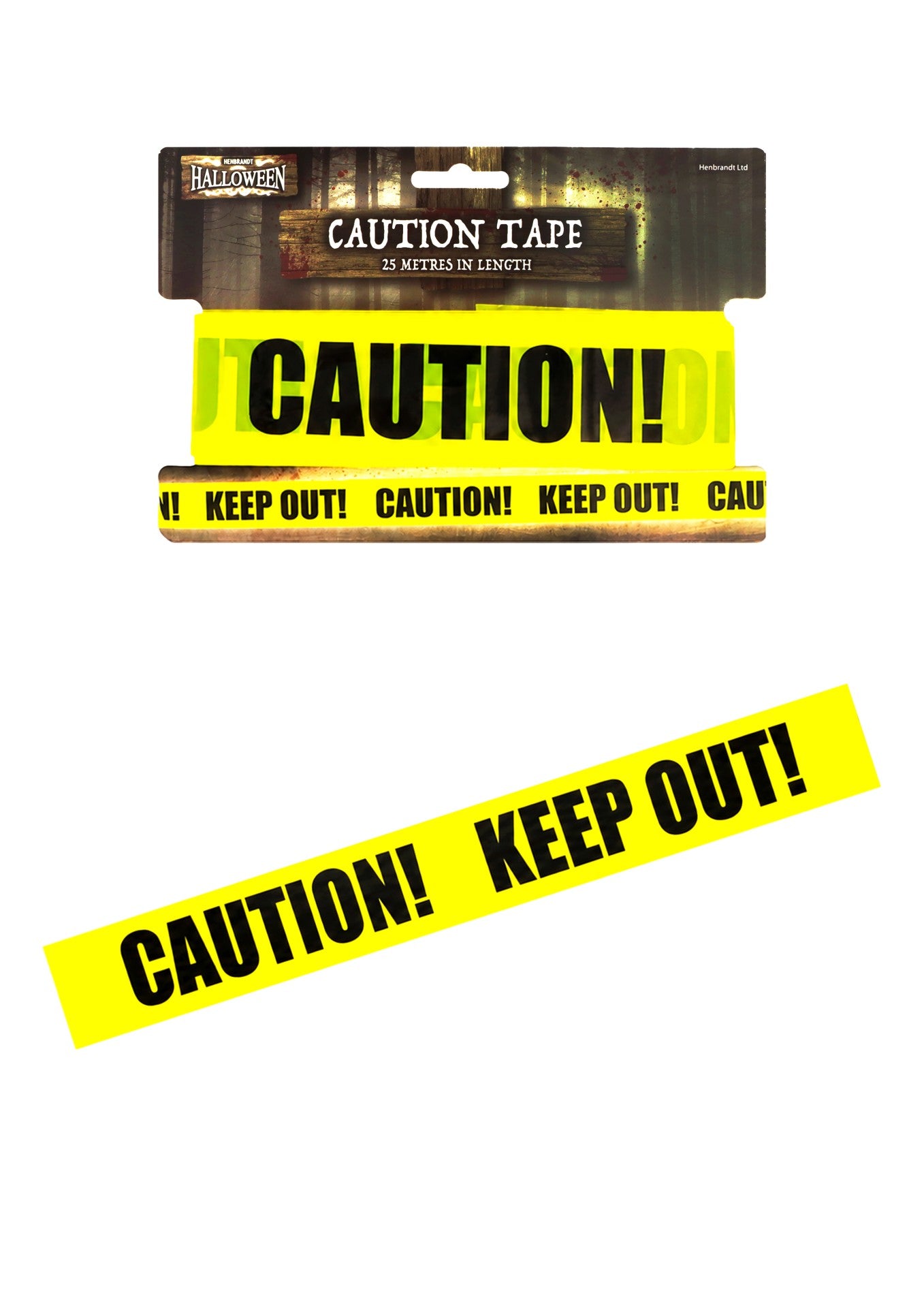 Halloween Caution Tape Yellow and Black Warning Tape (25m x 4.8cm)