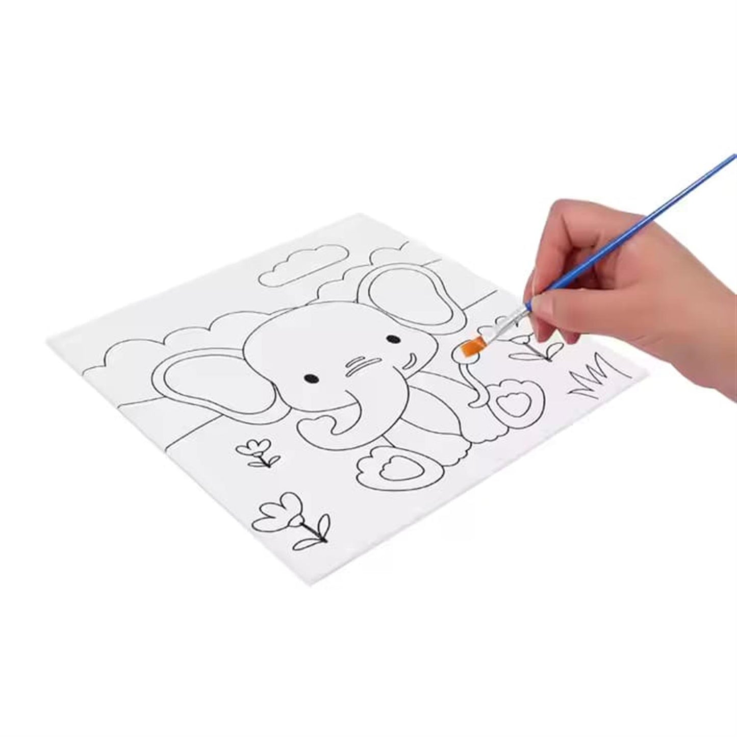 20 x 20cm Pre Drawn Outline Canvas Paint For Kids