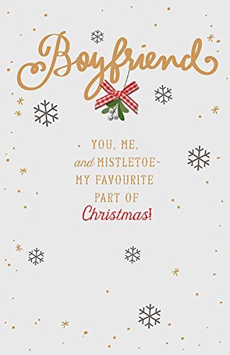 Boyfriend you, me, and Mistletoe Christmas Greeting Card 
