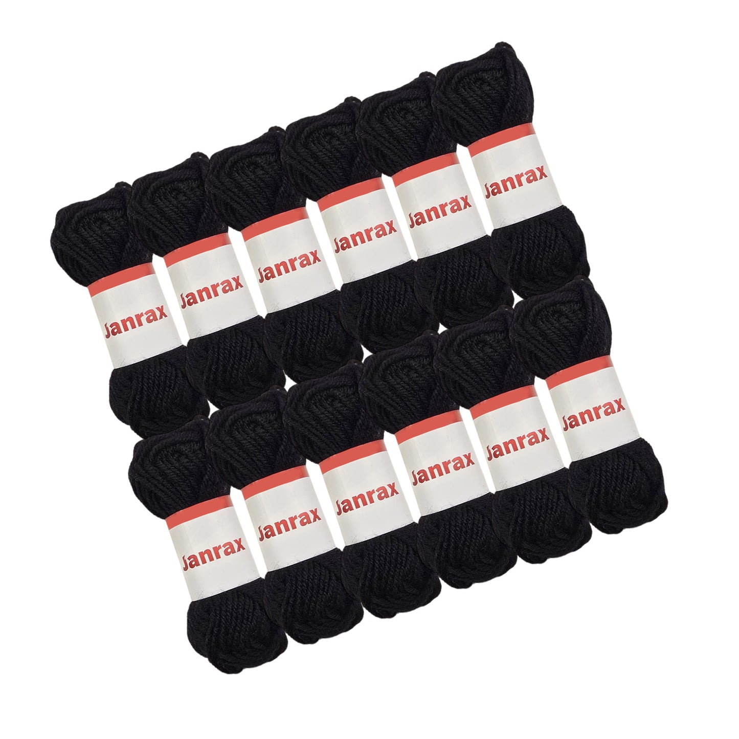 Black Acrylic Yarn Roll – 10g, 4 Strand 8 Ply Knitting Wool