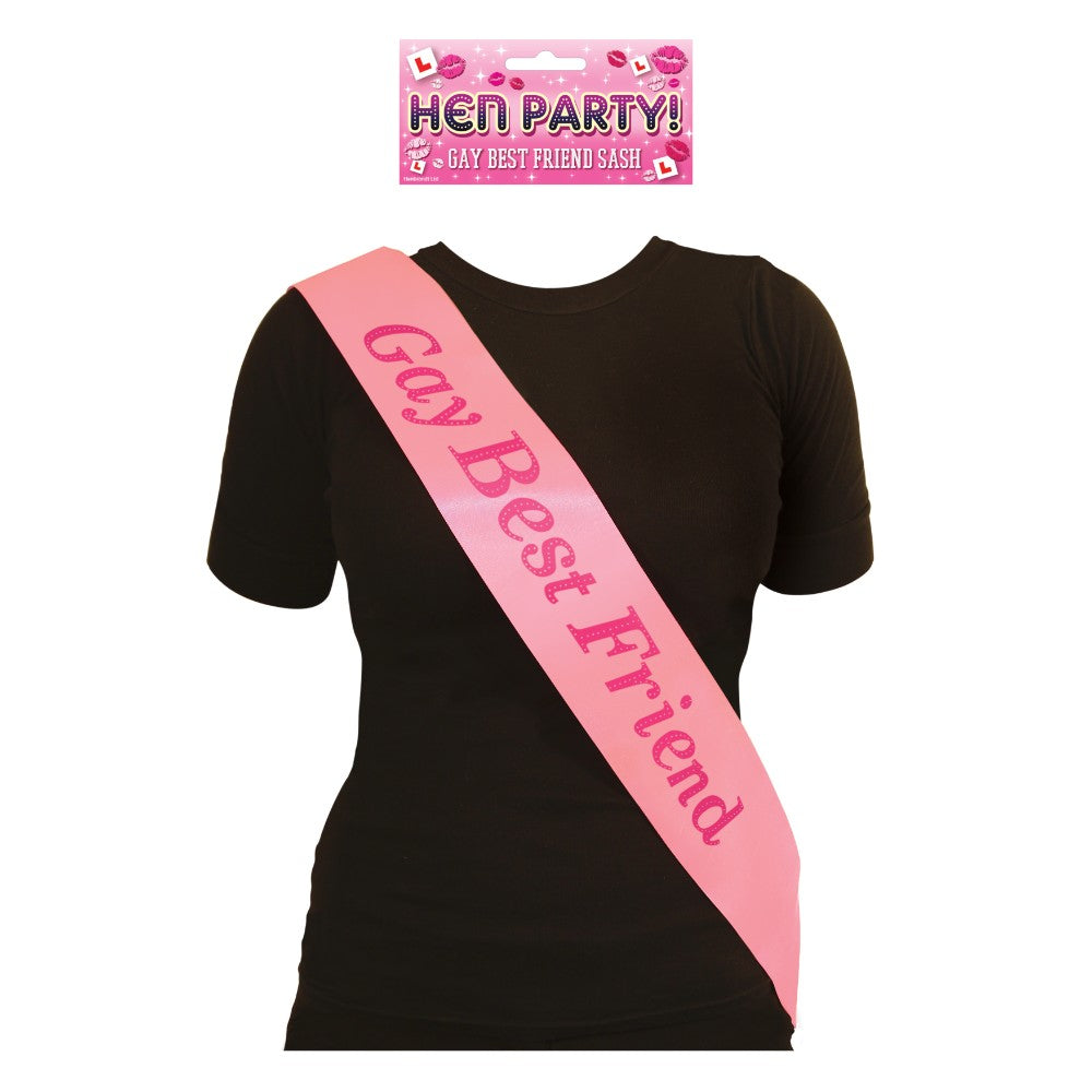 Gay Best Friend Pink Hen Party Sash {DC}