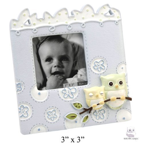 Baby Owl Series Boys Blue Small Photo Frame - 3"x3" Picture