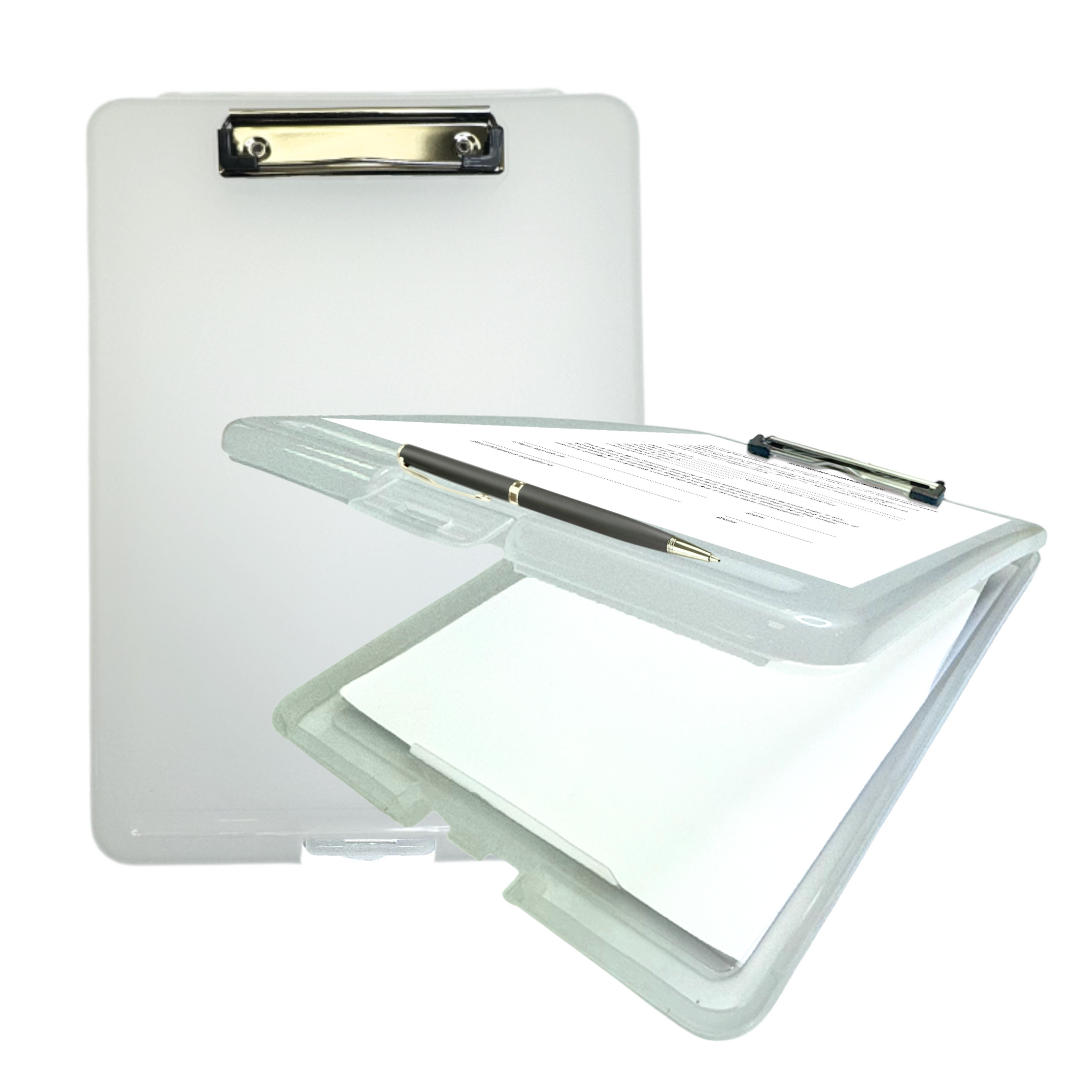 A4 Clear Clipboard Box File - Storage Filing Case