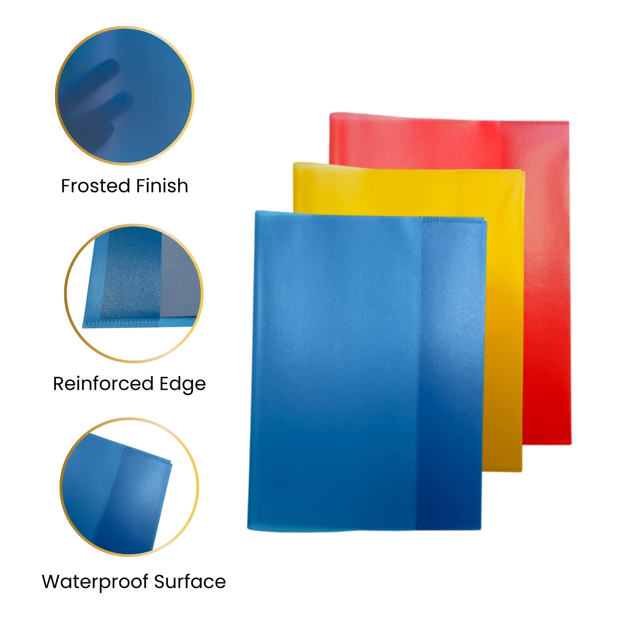 Pack of 10 9x7" Frosted Yellow Exercise Book Covers
