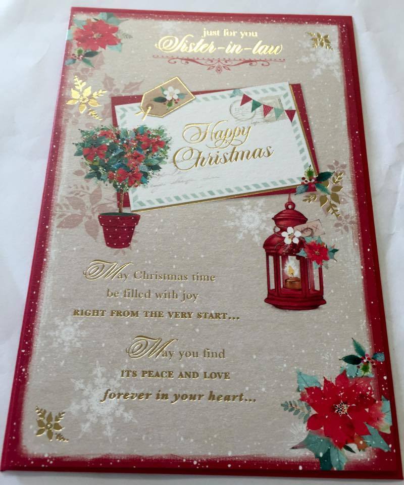 SISTER-IN-LAW - NICE VERSE GOLD FOIL CHRISTMAS CARD