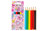 6 Pieces Princess Colored Pencils 9cm