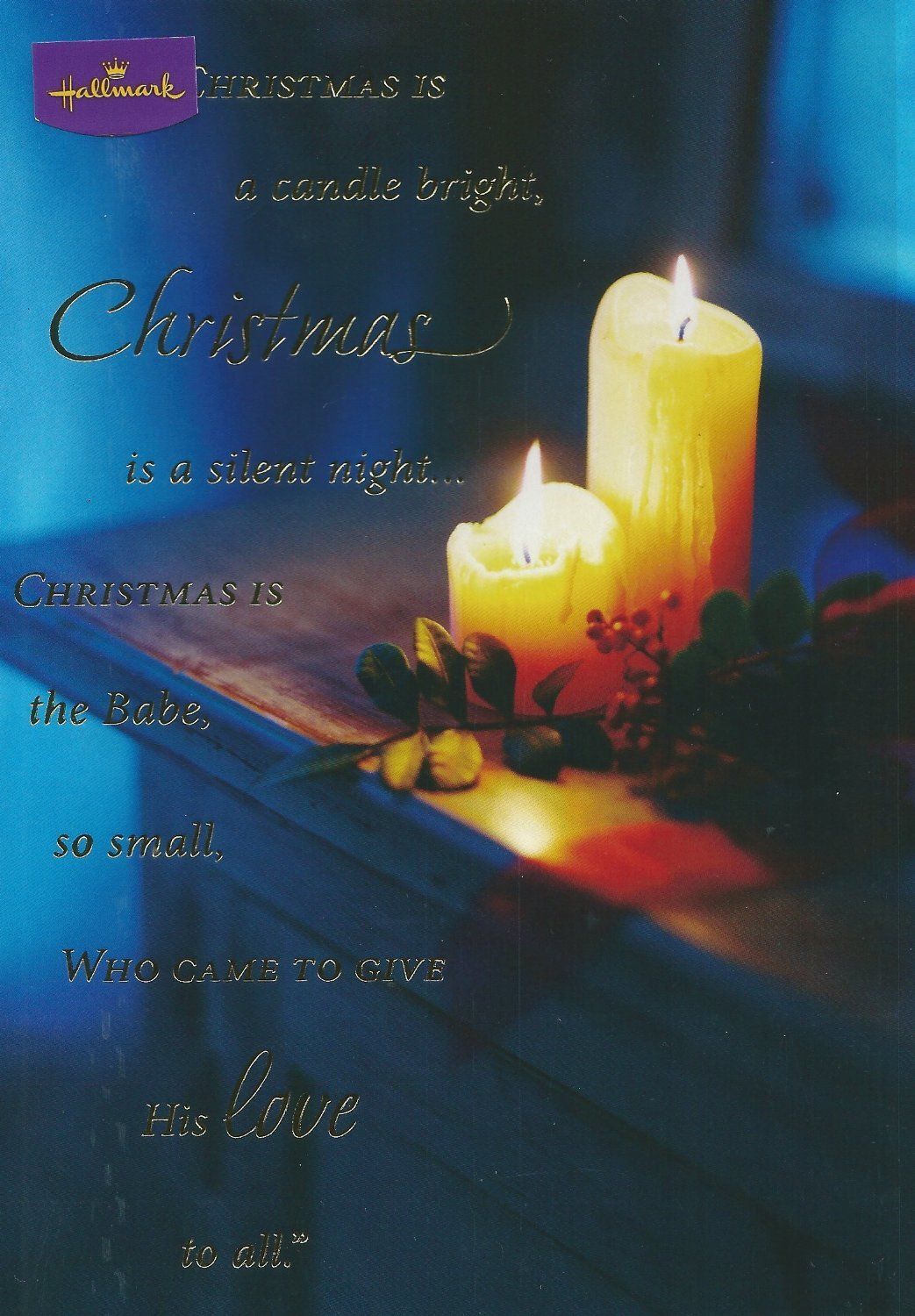 Christmas Is A Candle Bright Christmas Card 
