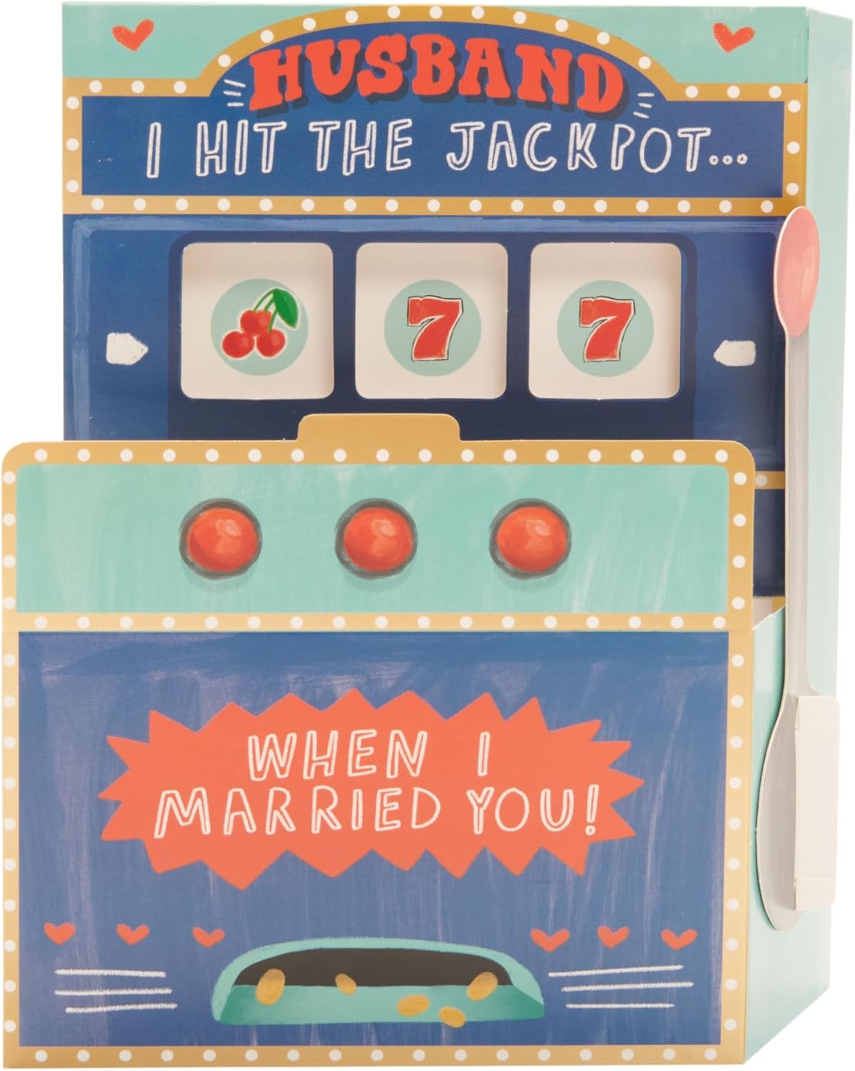 Pop Up Jackpot Slot Machine Design Husband Valentine's Day Card