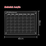Glass Dry Erase Magnet Whiteboard Monthly Calendar Planner for Refrigerator 40×30×0.3 cm