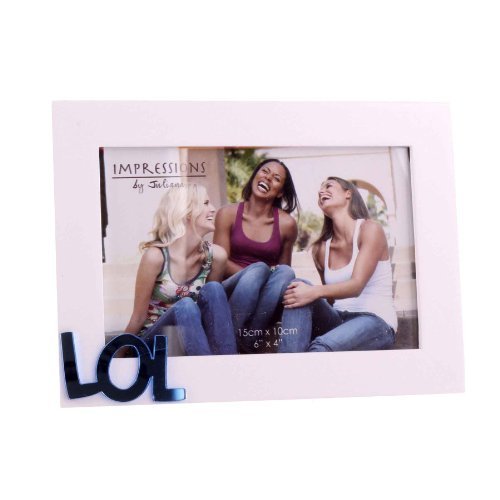 LOL White 6x4 Photo Frame with Mirror Letters