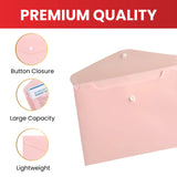 Pack of 12 A5 Light Pastel Green Soft Touch Plastic Document Wallets with Button Closure