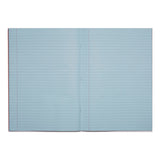 Rhino A4 48 Page Red with Blue Tinted Paper 8mm Lined with Margin Exercise Book