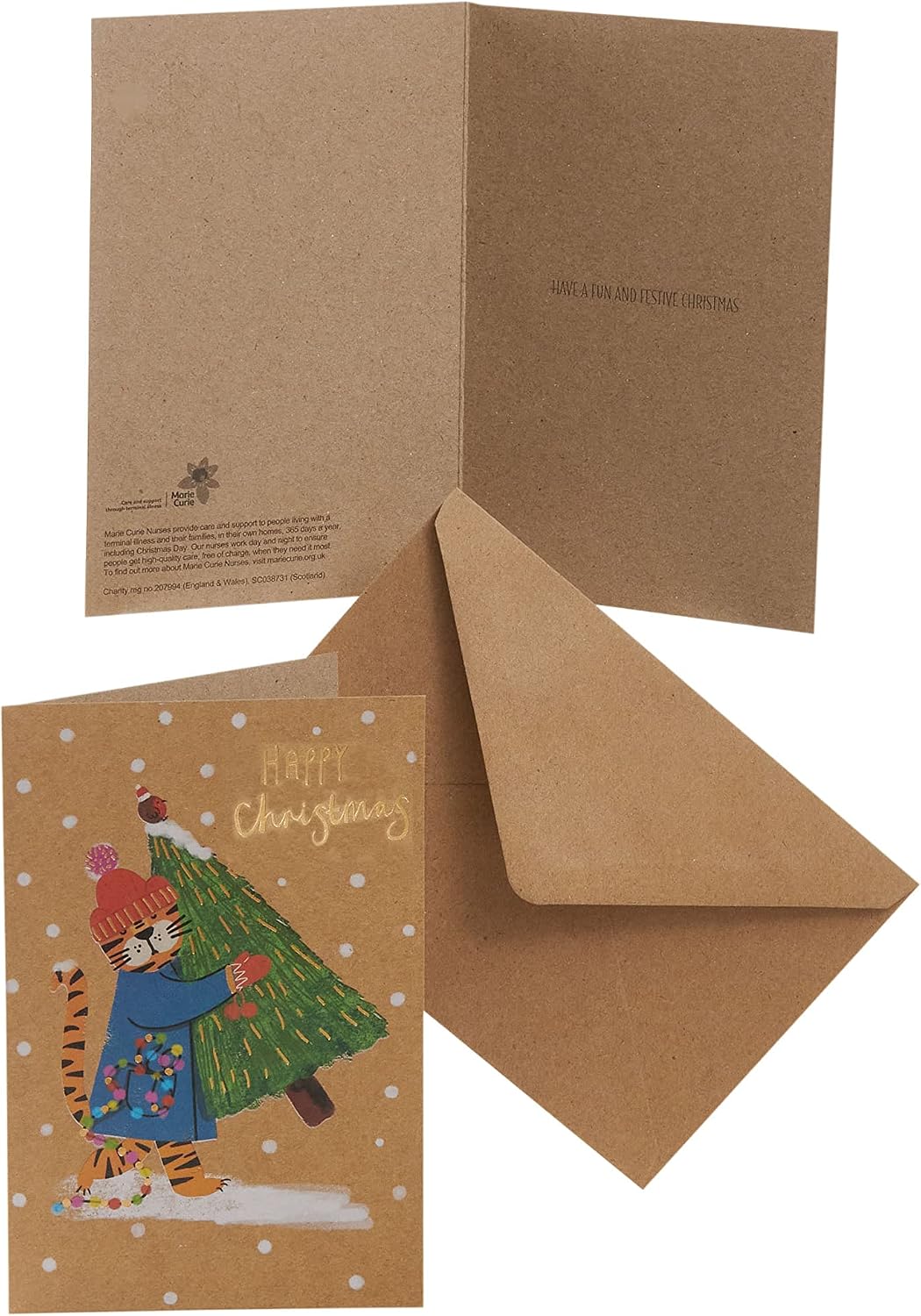 Box of 8 Festive Tiger Marie Curie Charity Christmas Cards