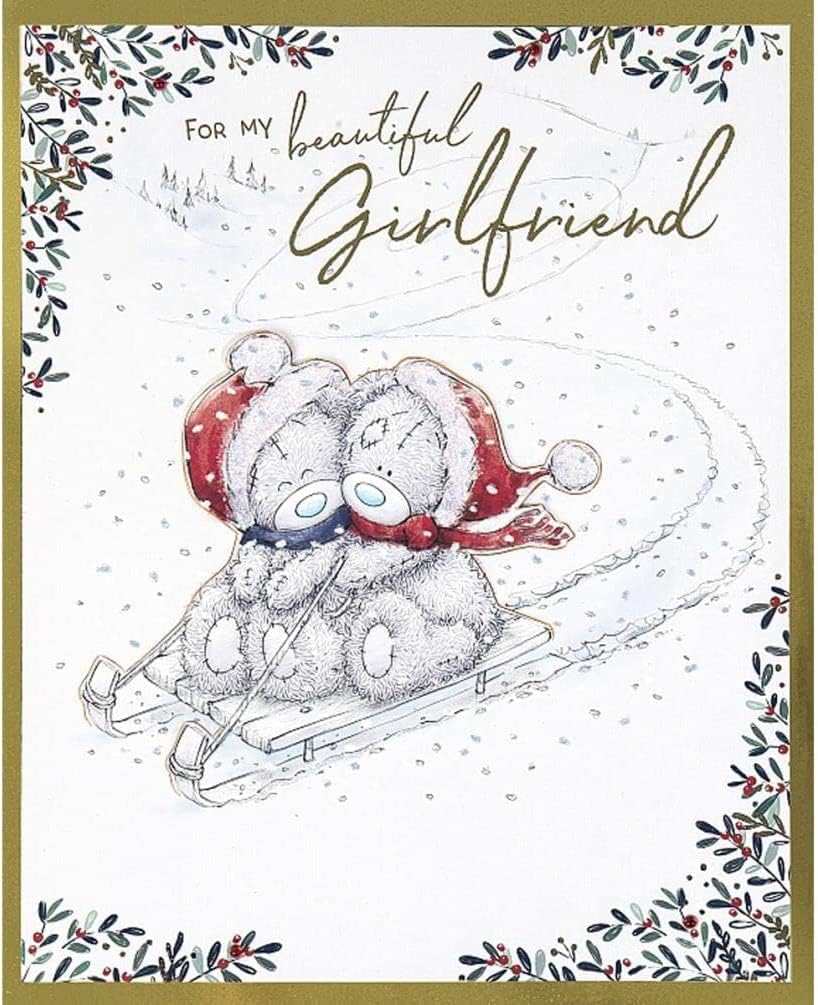 Bears On Sleigh Girlfriend Boxed Christmas Card {DC}