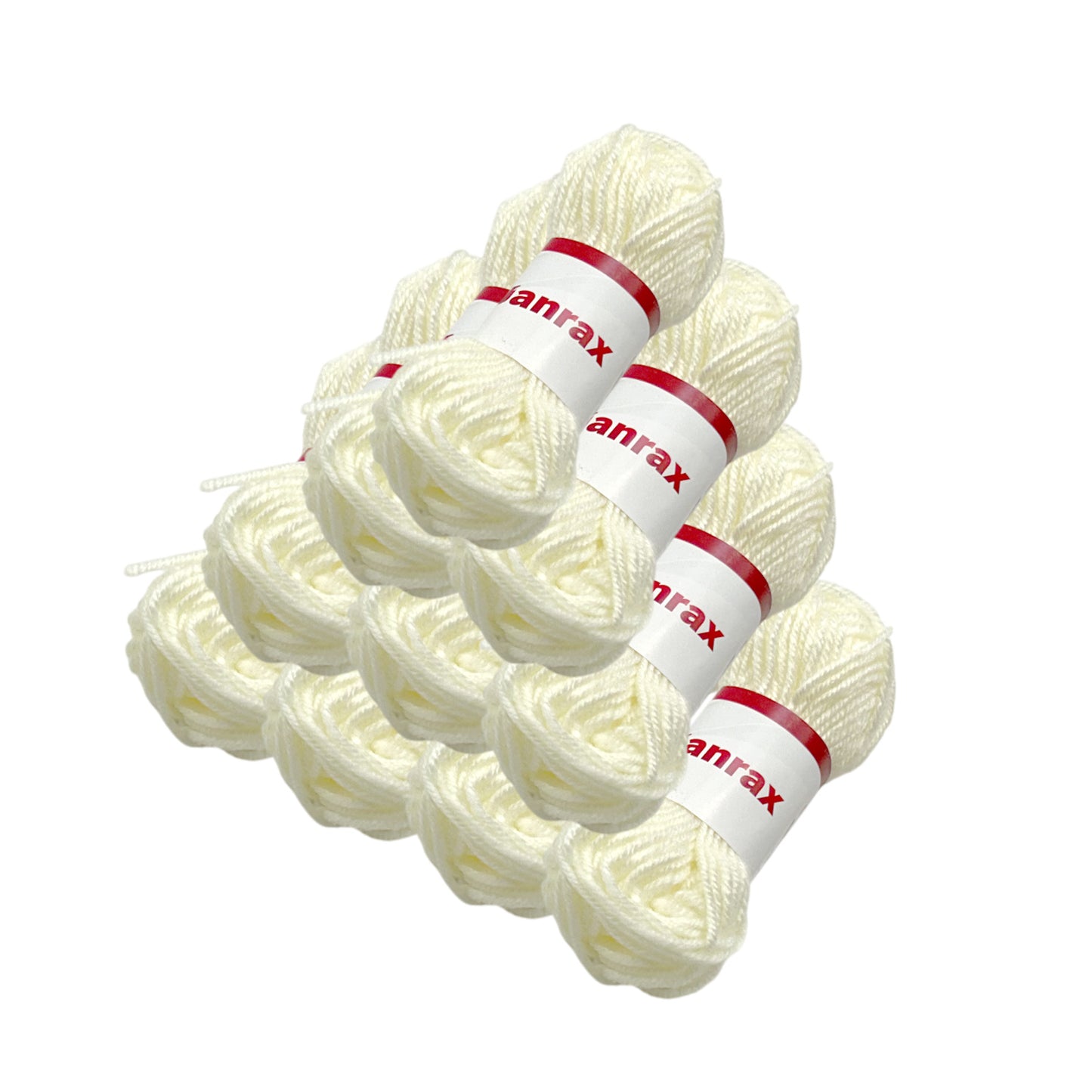 Off White Acrylic Yarn Roll – 10g, 4 Strand 8 Ply Knitting Wool