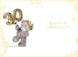 Bear With Balloons 3D Photo Finish Keepsake 30th Birthday Card
