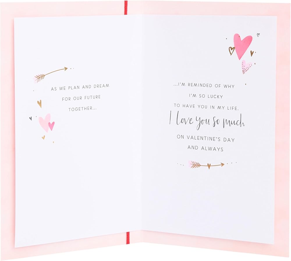Hearts and Caption Design Fiancee/Fiance Valentine's Day Card