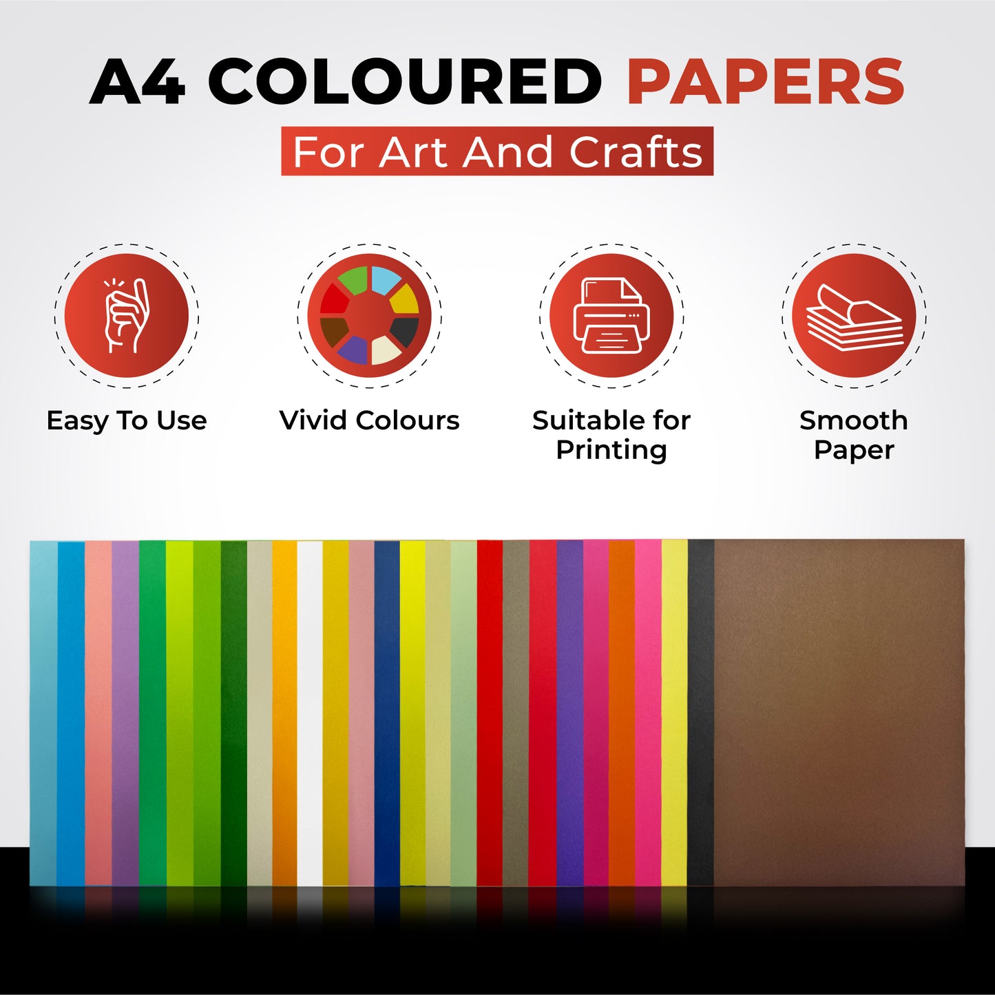 Pack of 100 A4 Brown Coloured Paper 75gsm Sheets