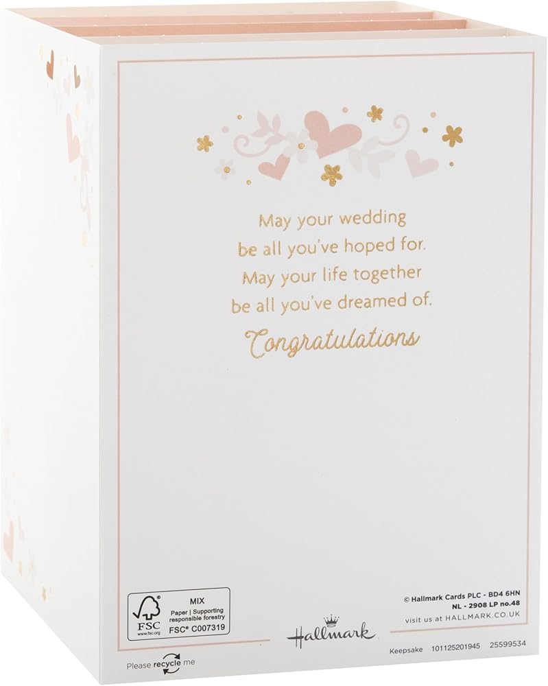 3D Pop Up Shadowbox 'Mr & Mrs' Wedding Congratulations Card