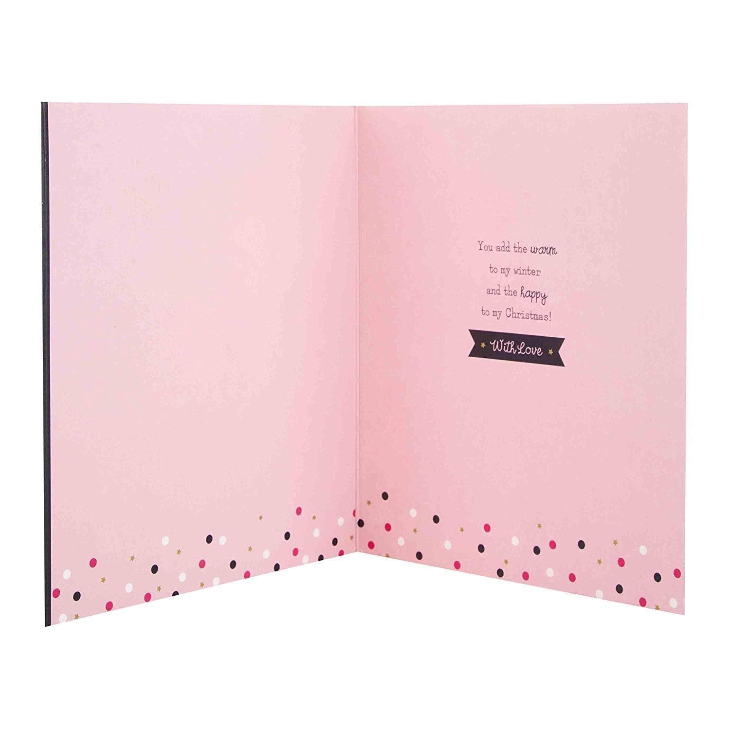Hallmark 25499249 Medium Girlfriend Christmas Card 'Glitter Shaker' 
