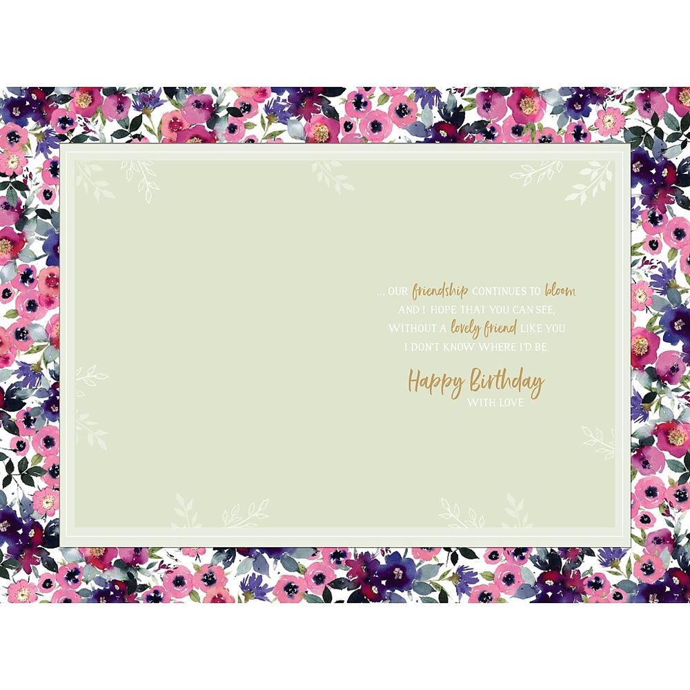 Purple Bouquet Special Friend Birthday Card