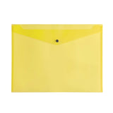 Pack of 12 Janrax A3 Yellow Document Wallets - Button Stud Folder
