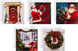Red Door, Wreath, Santa Claus, Thomas Kinkade 30 Multipack 5 Designs Charity Christmas Cards