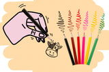 6 Pieces Farm Animals Colored Pencils 9cm