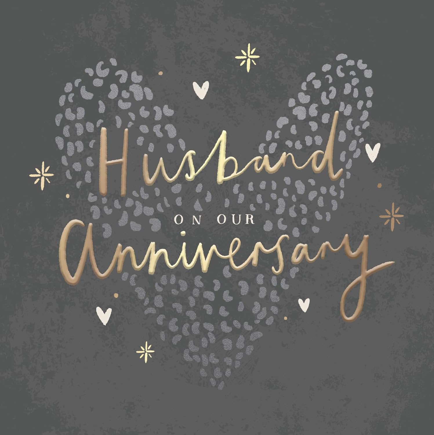 Heart Design Contemporary Luxury Foiled Wife Anniversary Card