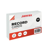 Pack of 100 White Plain 6x4" Record Cards – Blank Study Index Cards for Notes, Revision