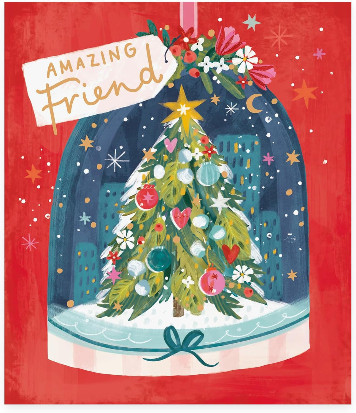 Snowglobe Design Friend Christmas Card