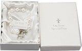 On Your Confirmation Child's Pearl and Cross Bracelet {DC}