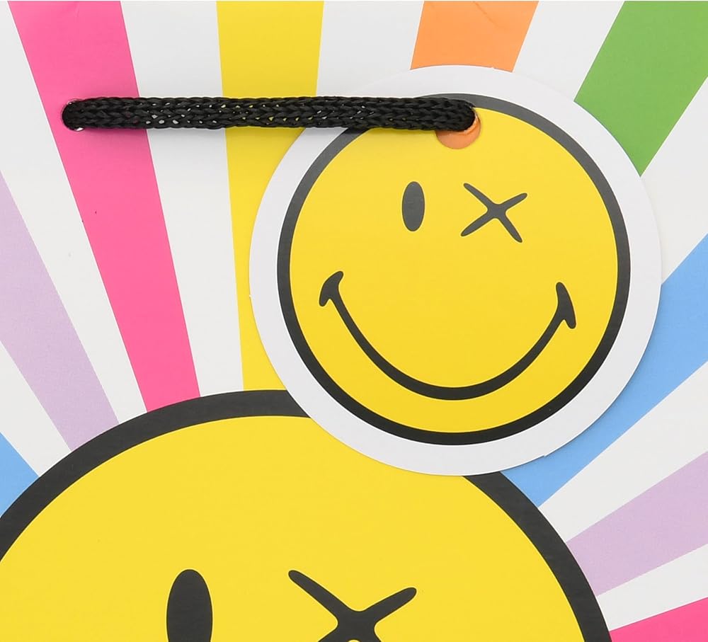 Smiley Design Medium Gift Bag for Birthdays, Thank You Any Occasion