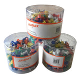 Pack of 200 Assorted Coloured Push Pins in Tub