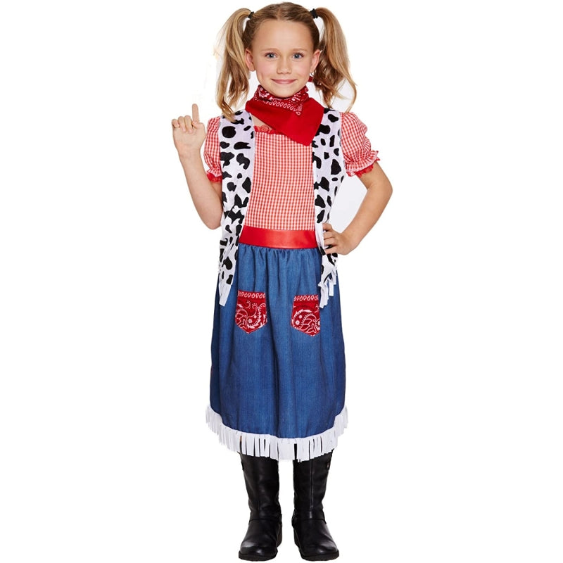 Child Cowgirl Denim Fancy Dress Costume for 4-6 Years {DC}