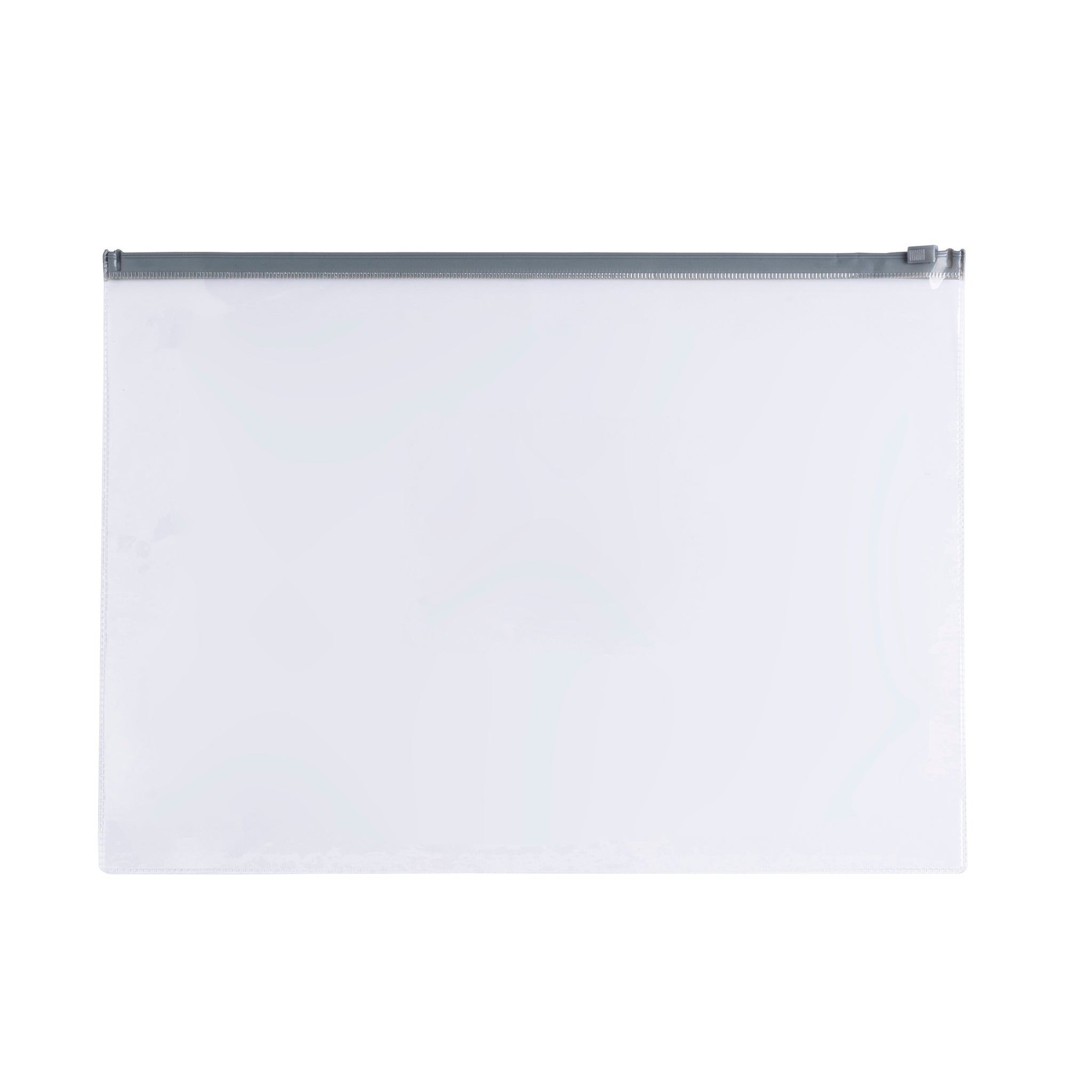 Pack of 12 A6 Clear Zippy Bags with Grey Zip