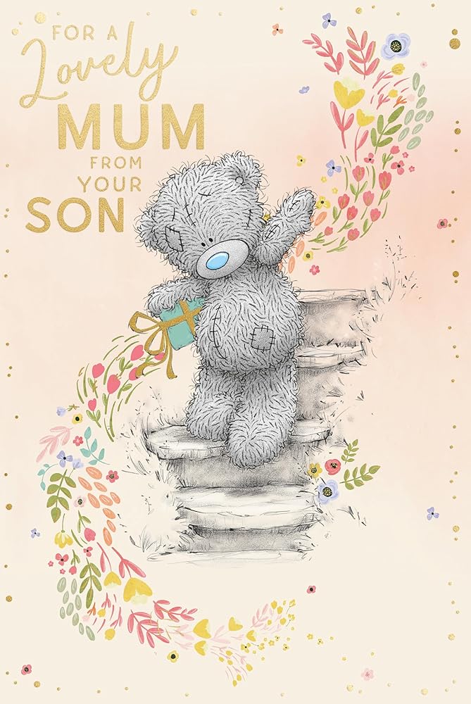 Bear With Gift From Your Son Mother's Day Card