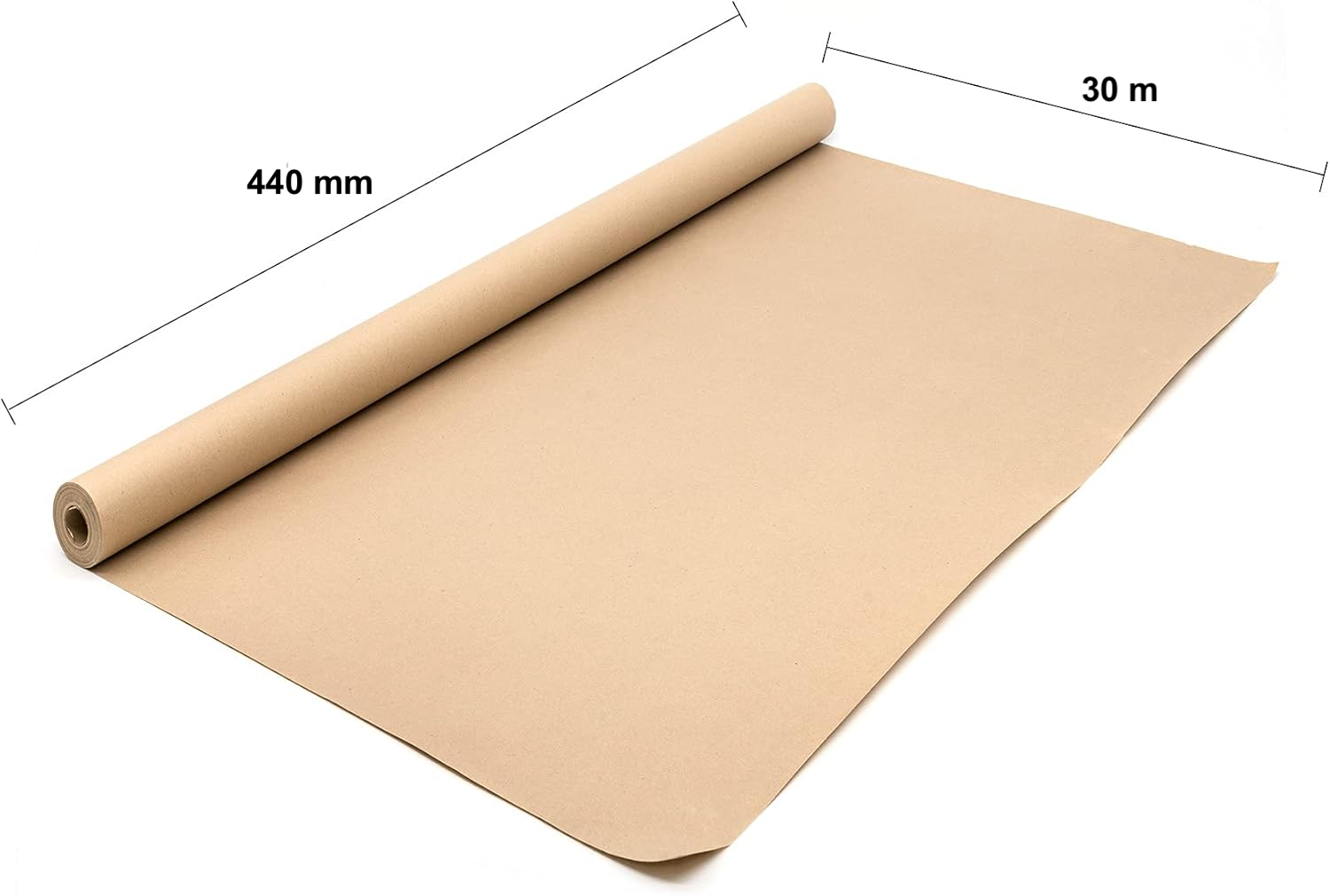 HBMX1877 Pack of 2 Imitation Brown Kraft Paper Roll  440mm x 30m