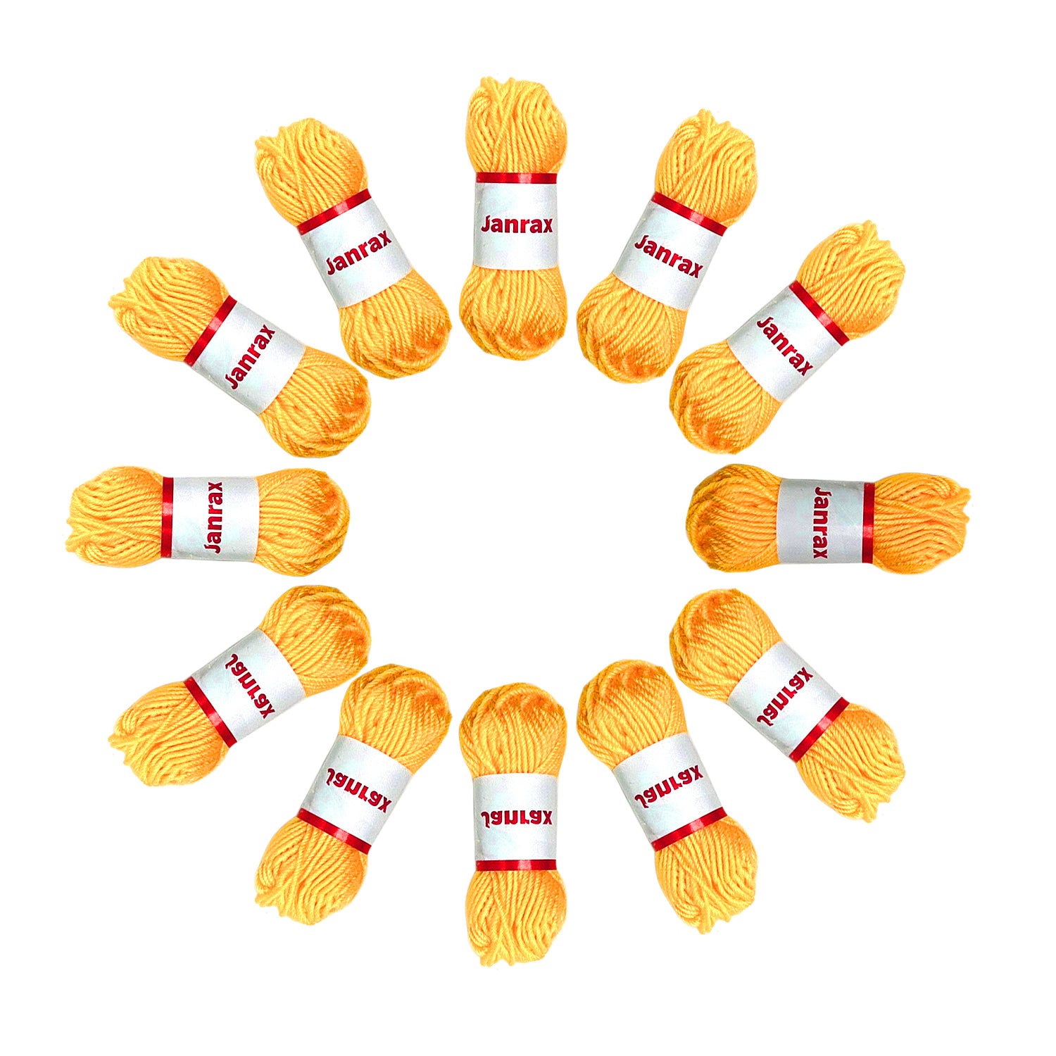 Pack of 5 Yellow Acrylic Yarn Rolls – 10g each, 4 Strand 8 Ply Knitting Wool