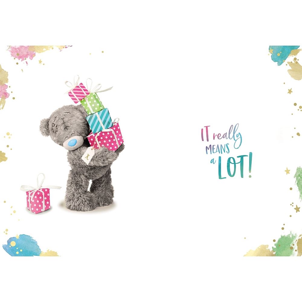 Bear And Gifts Thank You For Your Help Card