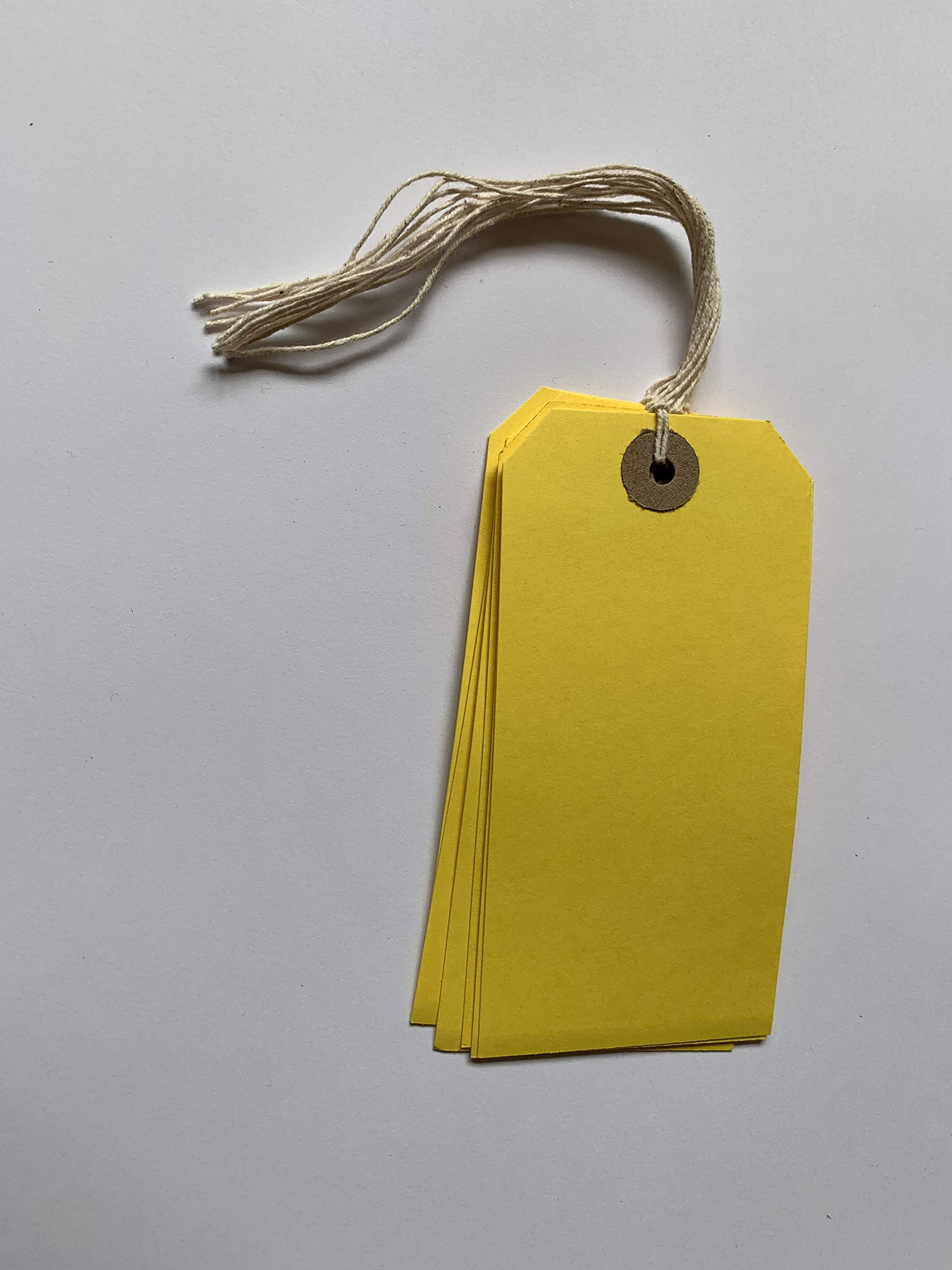 Box of 1000 Yellow Strung Tags 120mm x 60mm