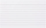 Pack of 100 White 5x3" Feint Ruled Flash Revision Cards