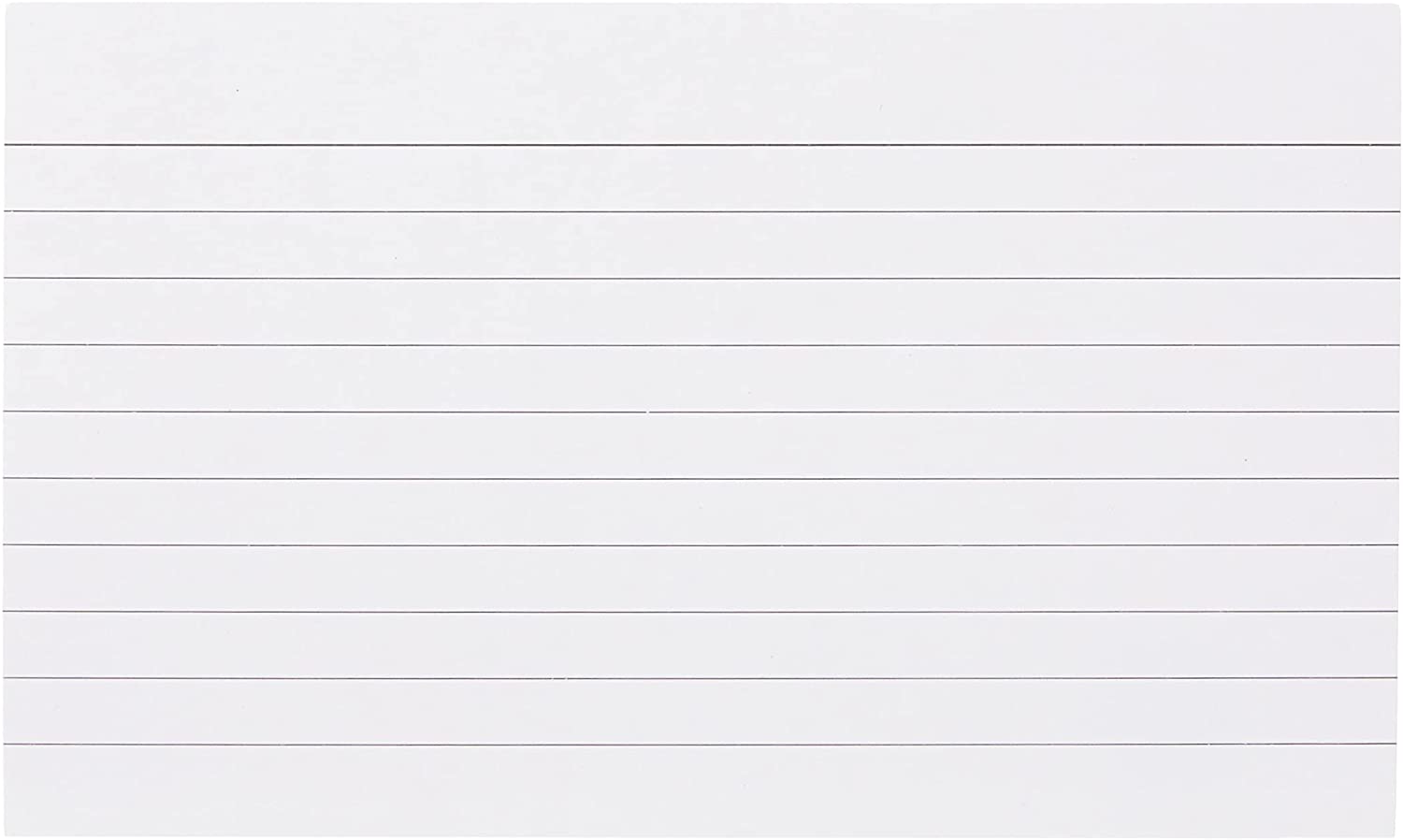 Pack of 100 White 5x3" Feint Ruled Flash Revision Cards