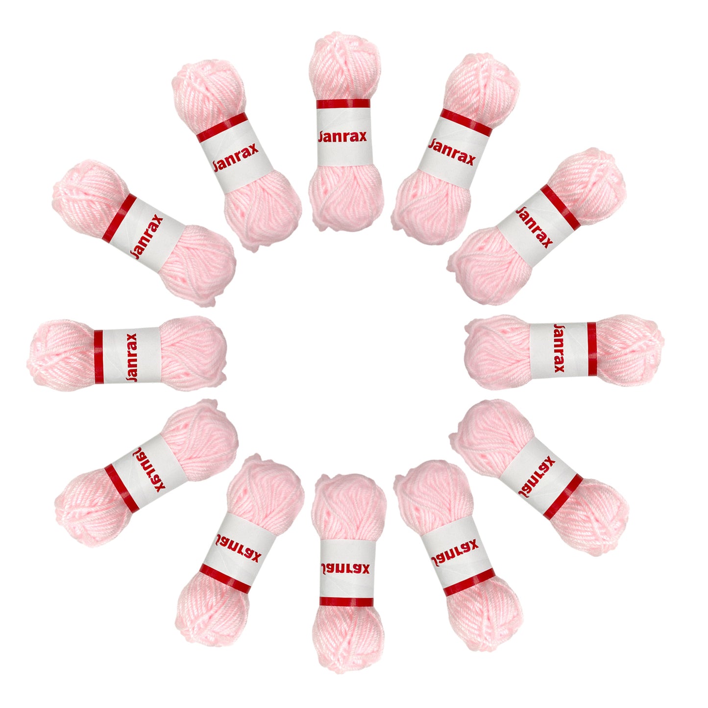 Pastel Pink Acrylic Yarn Roll – 10g, 4 Strand 8 Ply Knitting Wool