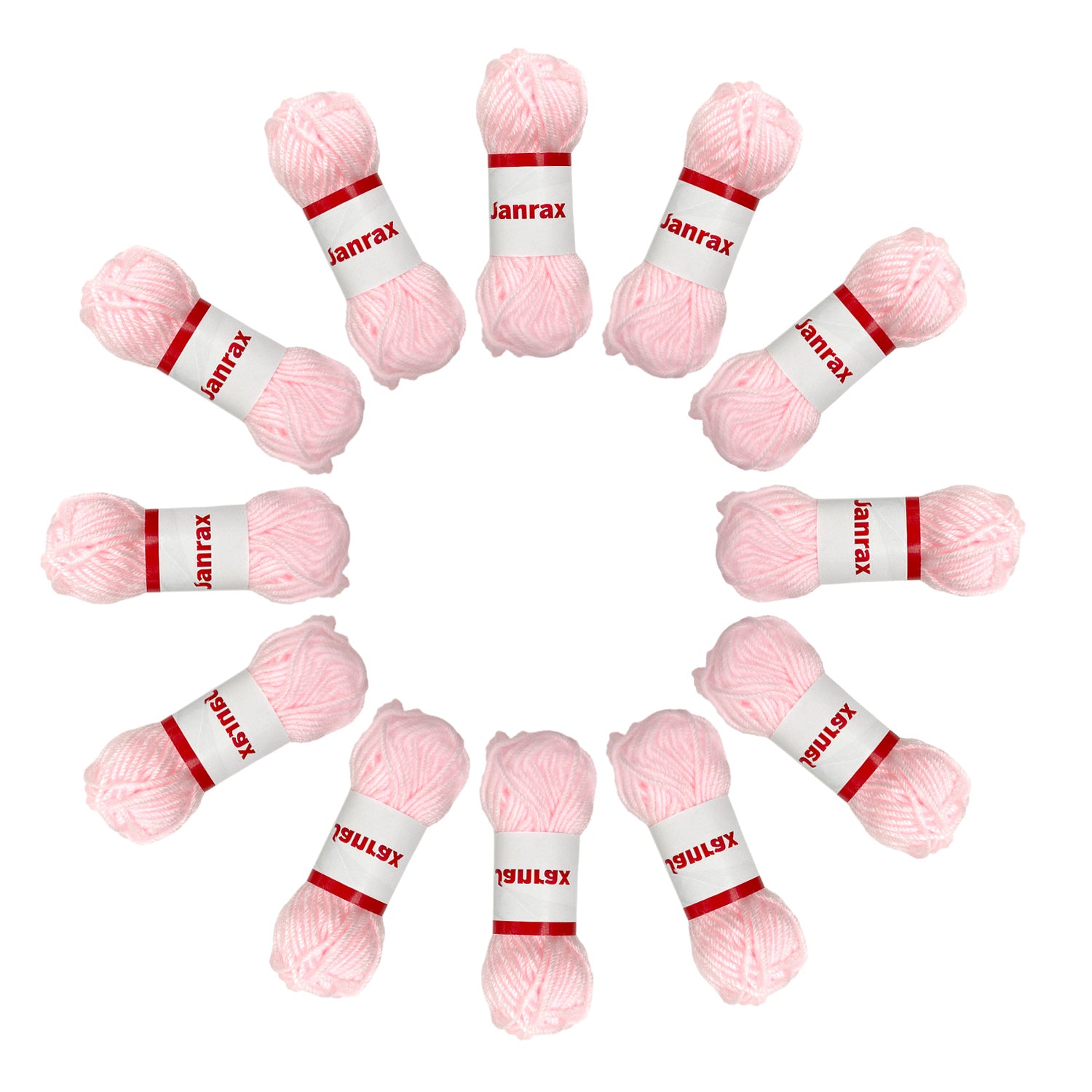 Pastel Pink Acrylic Yarn Roll – 10g, 4 Strand 8 Ply Knitting Wool